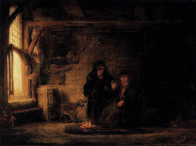 REMBRANDT Harmenszoon van Rijn Tobit's Wife with the Goat France oil painting art